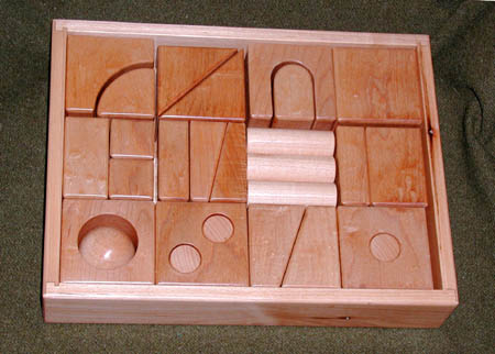 Maple Childrens Blocks, box 10" x 13", No two sets alike, $125.00 - Special Order