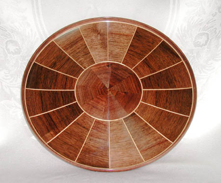 Platter, Segmented Walnut with Maple stripe, 11.5" D x 1.5" H, $225.00, special order only 